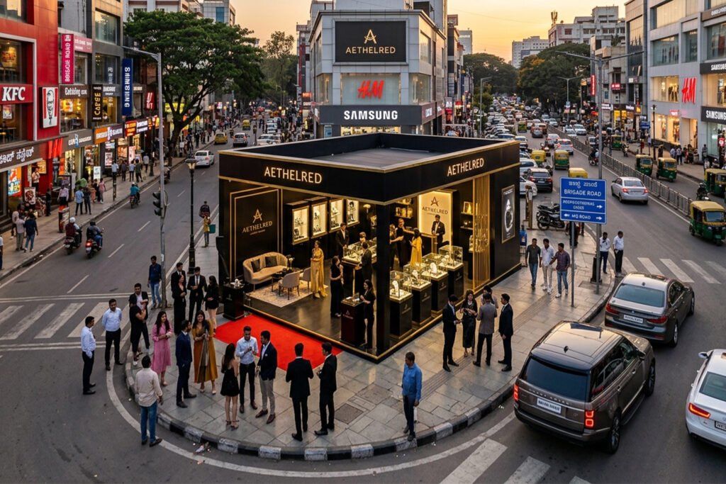 On-ground brand activation campaign in Bangalore with interactive promotional setup and customer engagement.